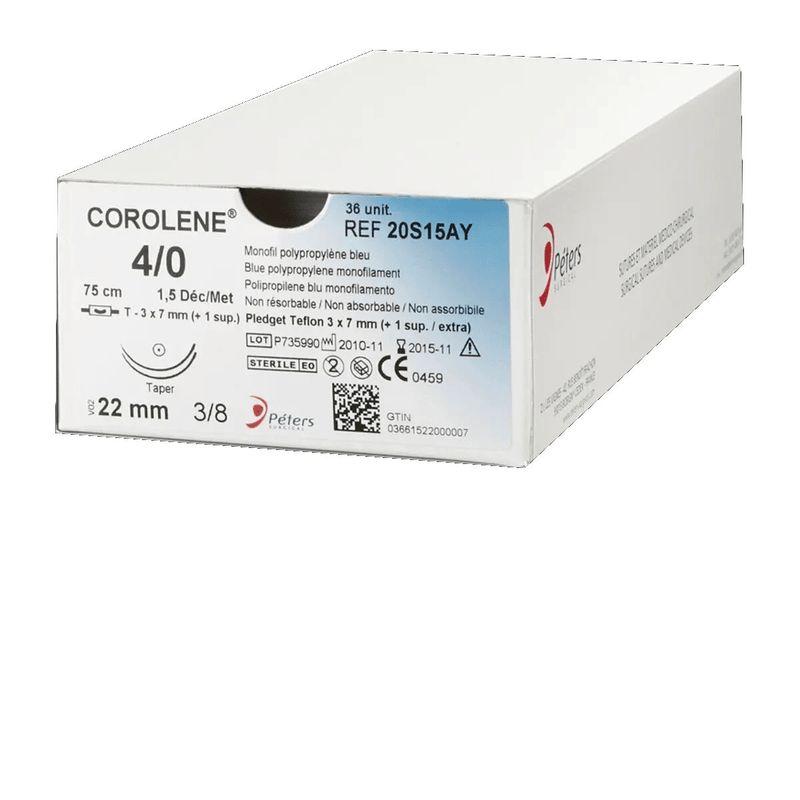 Королен (Поліпропілен), USP6/0, синій 75см, гол. колюча 2х13мм, 1/2кола, 20S07Q